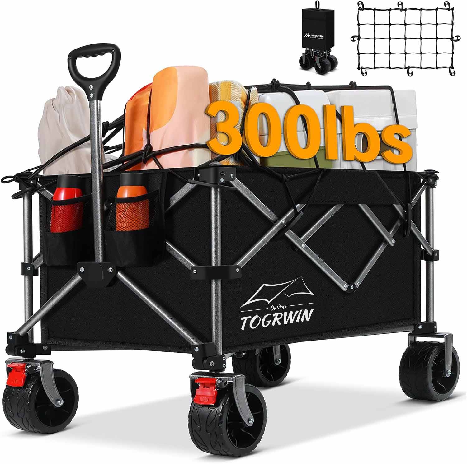 Torgwin Camping Cart Poldable All Terend Terrain Folding Beach Wagon